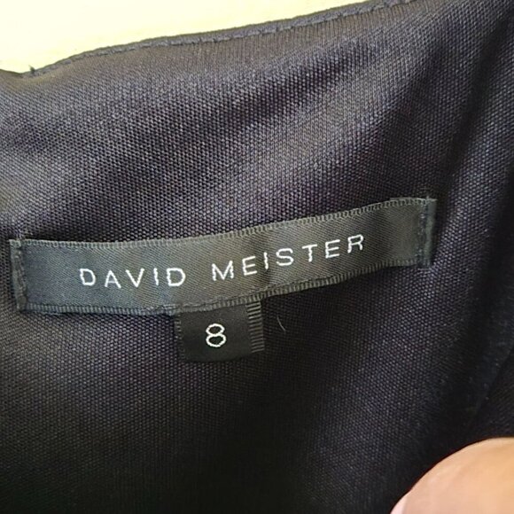 David Meister Beaded VNeck Black Sheath Dress Made In USA Size 8 - Picture 5 of 8